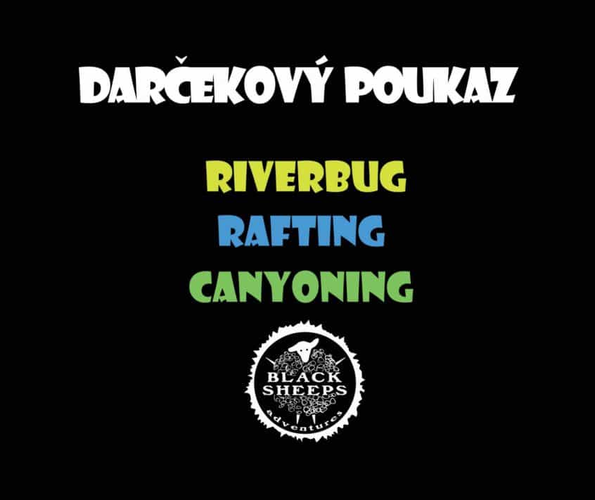 darčekový poukaz riverbug rafting canyoning